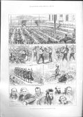 Original Old Antique Print Dinner For 1200 Aged At Dr Barnardi'S Home 1888