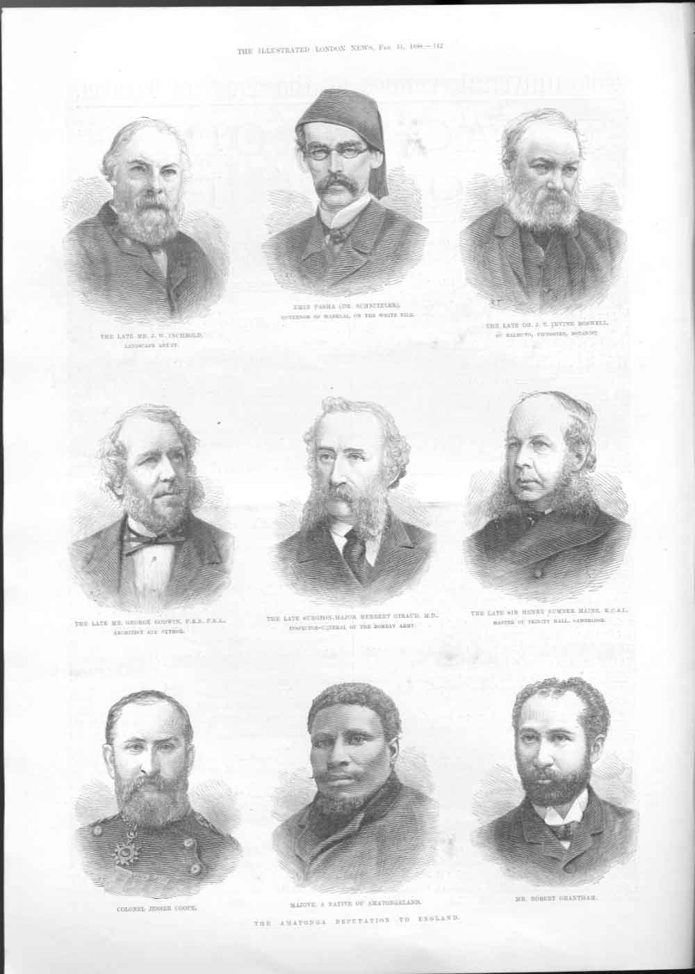 Original Old Antique Print The Amatonga Deputation To England 1888Victorian