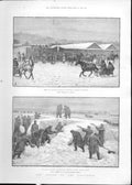 Original Old Antique Print Austrian Troops Practice Snow Fortifications 1888 A