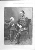 Original Old Antique Print Crown -Rince William Prussia And Son 1888 A Victorian