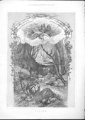 Original Old Antique Print Spring By H Brown Art 1888 19th Century