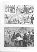 Original Old Antique Print Opening Anglo Danish Exhibition 1888 19th