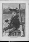 Original Old Antique Print Cruise On Lake By D Knowles Fine Art 1891 Victorian