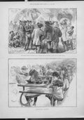 Original Old Antique Print Pungwe Rout Mashonaland 1891 & Free Education Sums