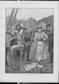 Original Old Antique Print Cheap Lot At French Fishing Village 1891 A Victorian