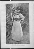 Original Old Antique Print Amrei'S Garden By Birkenruth Fine Art
