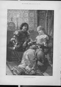 Original Old Antique Print Three Good Friends After Detti Fine Art