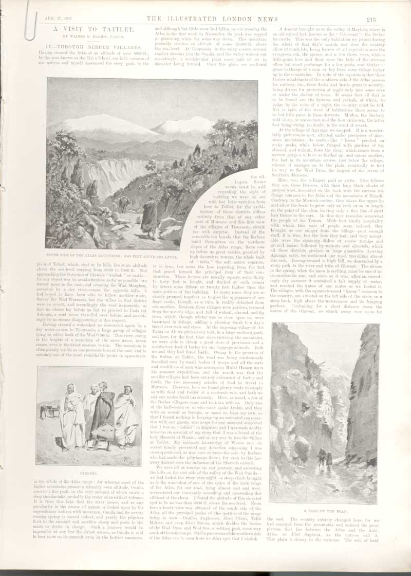 Original Old Antique Print 22 Engravings Visit To Tahilet Atlas Mountains 1895 A
