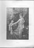 Original Old Antique Print A Baby A Mothers Joy By Veroni Fine Art A