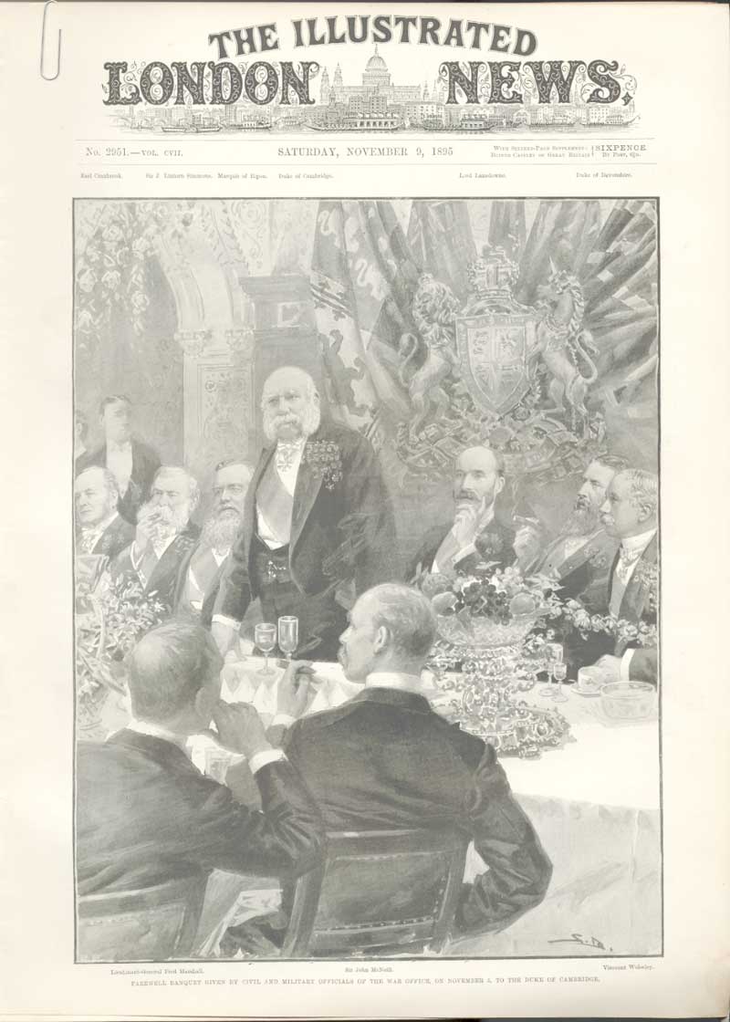 Original Old Antique PrintOfficial Banquets London 1895