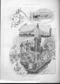 Original Old Antique Print London Street Scenes Lord Mayor Show 1895 Victorian