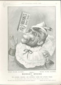 Original Old Antique Print Advert Brookes Monkey Brand Soap On Nose 1895 19th