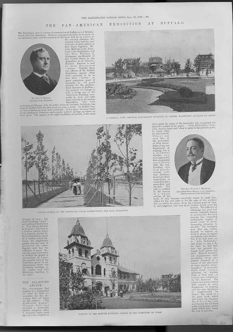 Original Old Antique Print Pan America Exhibition Buffalo 1900 A 20th