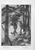 Original Old Antique Print An Fashioned Christmas 1902 Fine Art 20th Century