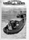 Original Old Antique Print The Queens Evening Cruise 1902 20th Century