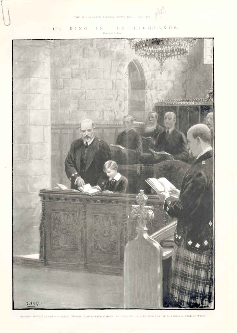 Original Old Antique PrintPagesthe King In The Highlands Scotland 1902