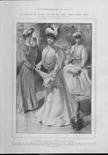 Original Old Antique Print Princess Wales New Dresses For India 1905 20th