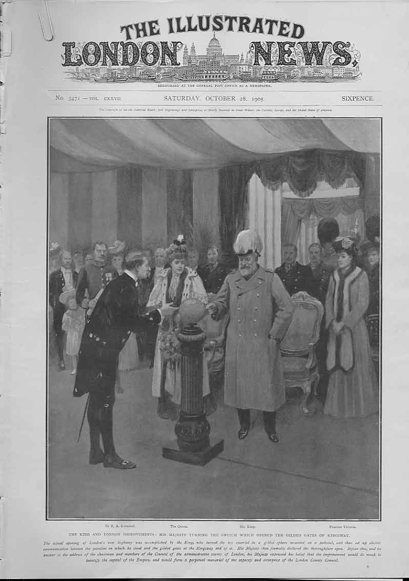 Original Old Antique Print Royals In London Bombay Edinburgh 1905 20th Century
