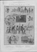Original Old Antique Print Sketches On Way To India 1905 20th Century