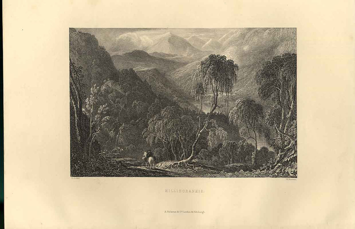 Original Old Antique Print Killecrankie Scotland S 1875 19th Century