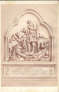 Original Old Antique Print Monument Dunkeld Cathedral Black Watch S 1875 19th