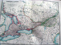 Old Antique Print Domminion Canada East Central Johnston Map 1898 Large 19th
