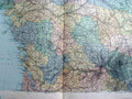 Original Old Antique Print France West Central Bacon'S Maps 1893 Large 20X13"