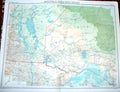 Original Old Vintage Print Manitoba & Ontario 1920 Large 23X18 Map Canada 20th