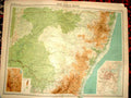 Original Old Vintage Print New South Wales Australia 1920 Large 23X18 Map 20th