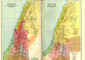 Original Old Antique Print Palestine 860-800 Bc And 720-586 Bc Map 1915 364971