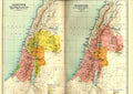Original Old Antique Print Palestine Under Herod And Agrippa I Map 1915 20th