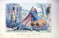 Original Old Antique Print Arrival For The Hunt 1858 Leech H/C S 19th