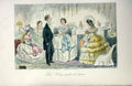 Original Old Antique Print House Party Guests 1858 Leech H/C S 19th