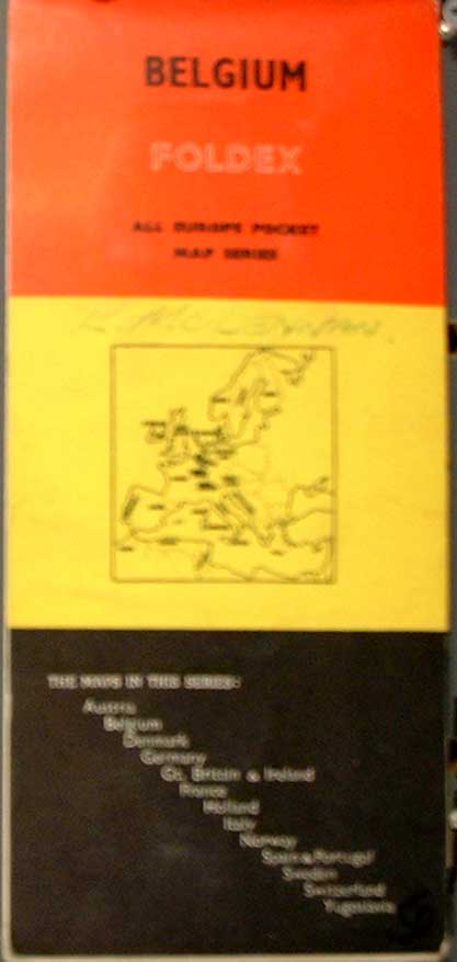 Original Old Vintage Print Belgium Map C1965 20th Century