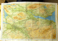 Original Old Antique Print Bartholomew Half Inch Map Mid-Scotland