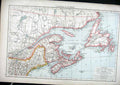 Original Old Antique Print Canada Eastern Map 1898 19th Century