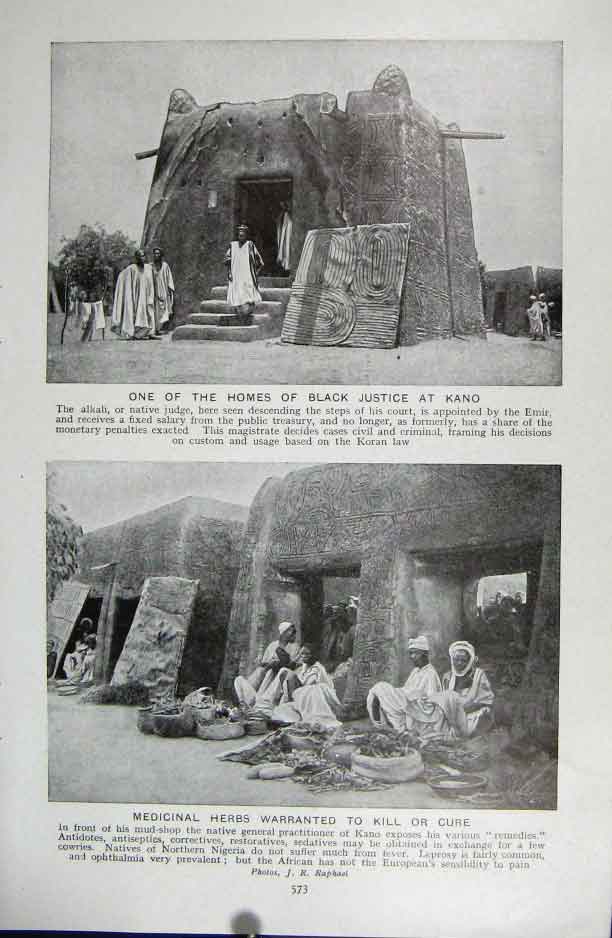 Original Old Vintage Print Home Black Justice Kano 1922 Photo Africa 20th