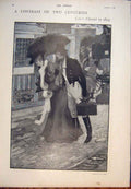 Original Old Antique Print Hurst Contrast Two Centuries Love'S Chariot 1901