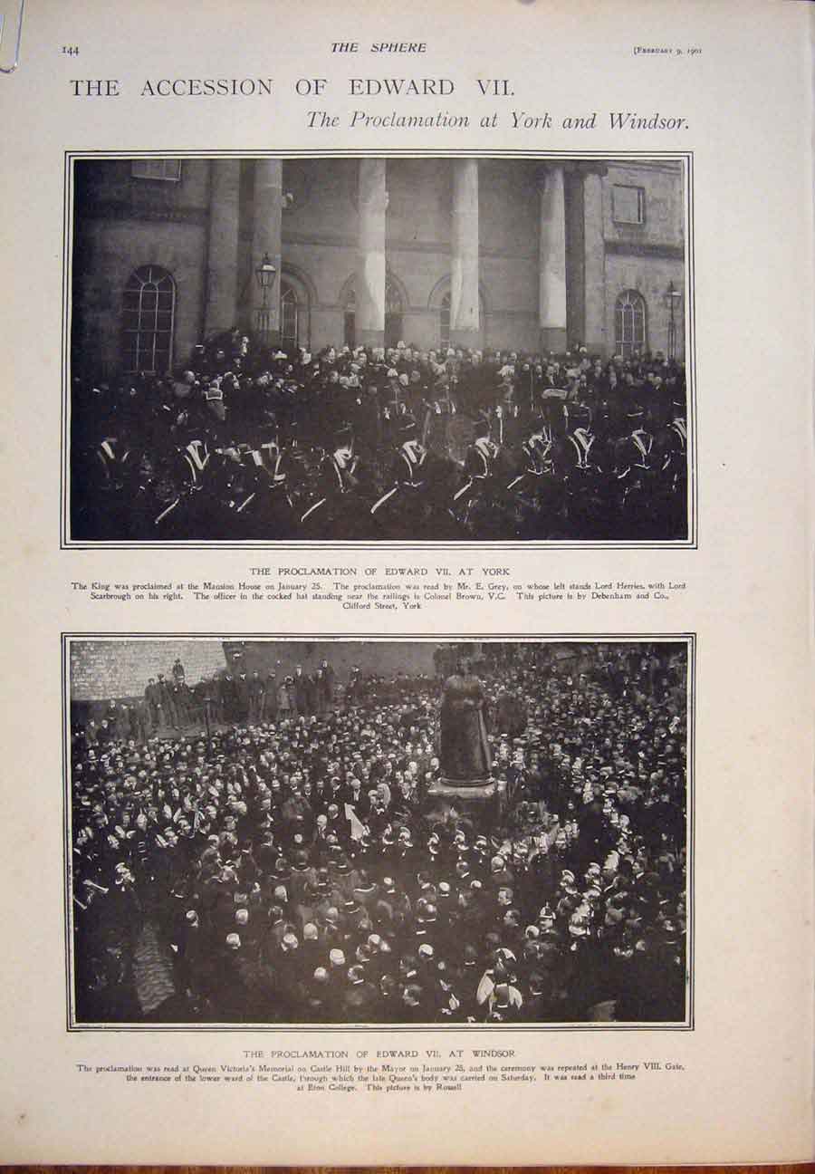 Old Antique Print Edward Vii York Windsor Guernsey Chippenham Oxford 1901 20th