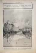 Original Old Antique Print Victoria Funeral Procession London Tributes 1901