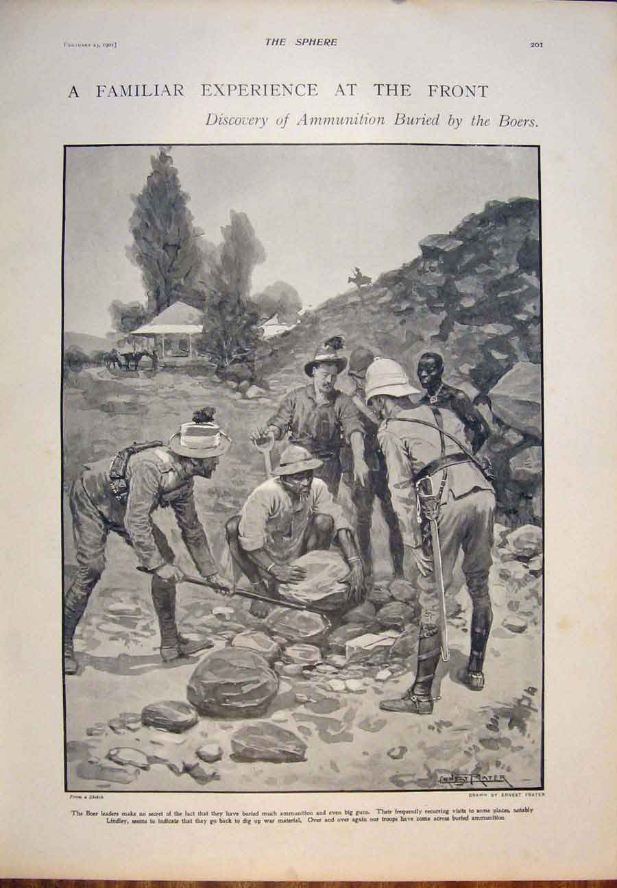 Original Old Antique Print South Africa Gordons Witklodog Smith-Dorrien Daniels