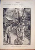 Original Old Antique Print South Africa Vaal Ladysmith Springbok Dundonald White