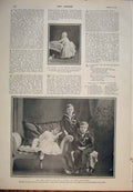 Original Old Antique Print Queen Alexandra Victoria Station London 1901 20th