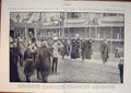 Old Antique Print King Queen Ophir Alberta Duke Cornwall Royal Party 1901 20th
