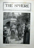 Original Old Antique Print North & South Guarding Queen Victoria 1900 Victorian