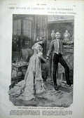 Old Antique Print Beautiful Miss Gunnings Fine Art 1900 Hacker'S Tableau 20th