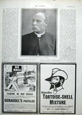 Original Old Antique Print Portrait Rudyard Kipling'S Uncle Rev Macdonald 1900