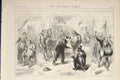 Original Old Antique Print Labourers Lock-Out Newmarket London 1874 Victorian