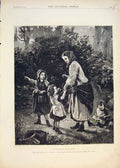 Original Old Antique Print Blackberry Gatherers Patten Seal Hunting Hunt 1874
