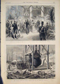 Original Old Antique Print Mansion House Reception Edinburgh Paris Water Supply